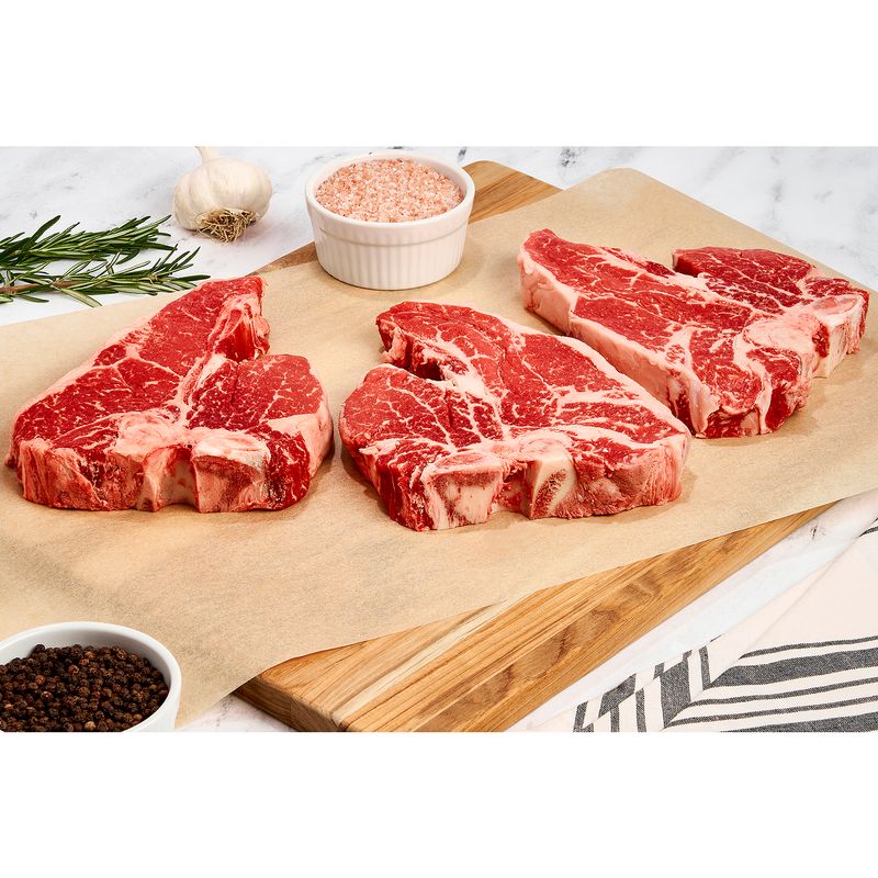 USDA Choice Beef Loin Porterhouse Steak, Bone In, Family Pack, Average Weight 3.5 lb Pack