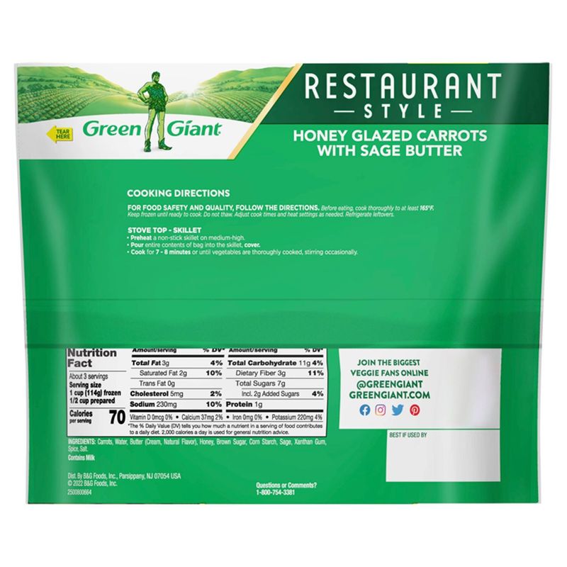 Green Giant Restaurant Style Honey Glazed Carrots with Sage Butter, 12 oz