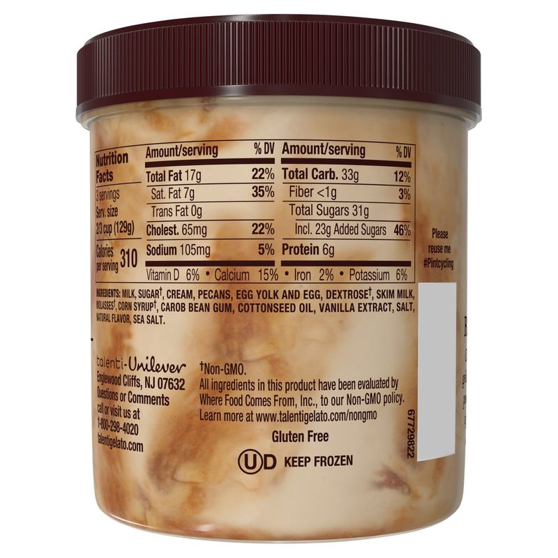 Talenti Southern Butter Pecan Gelato, one pint
