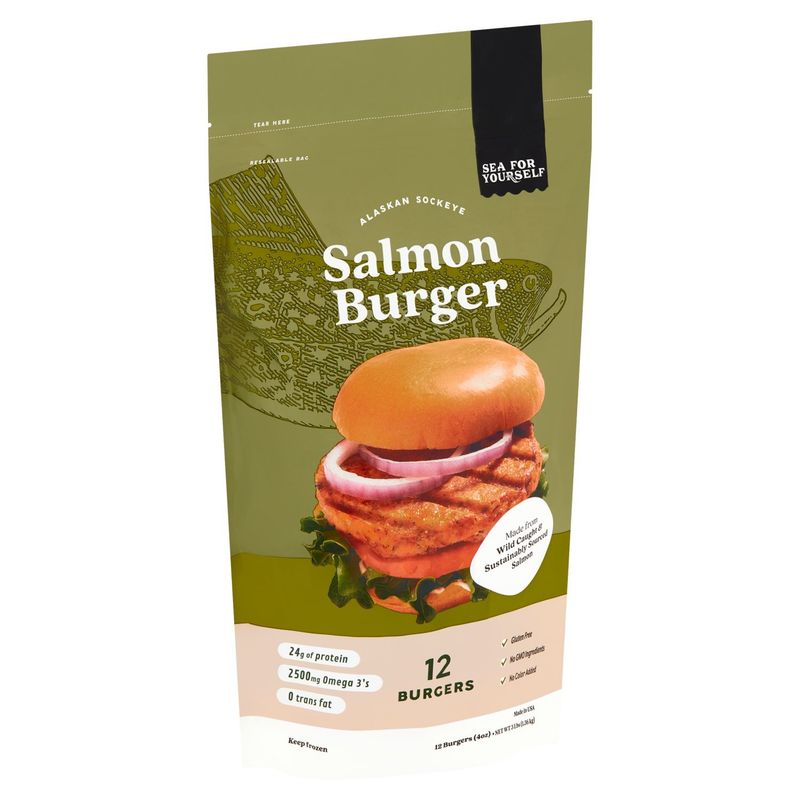 Sea For Yourself Salmon Burger, 4 oz, 12 count