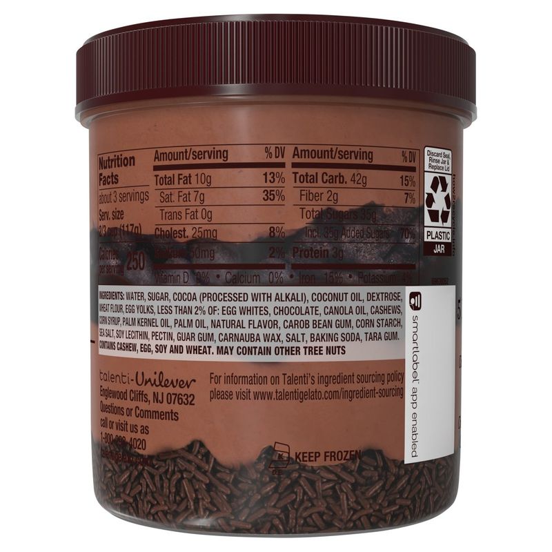 Talenti Chocolate Fudge Brownie Dairy-Free Gelato Layers, 11.4 oz