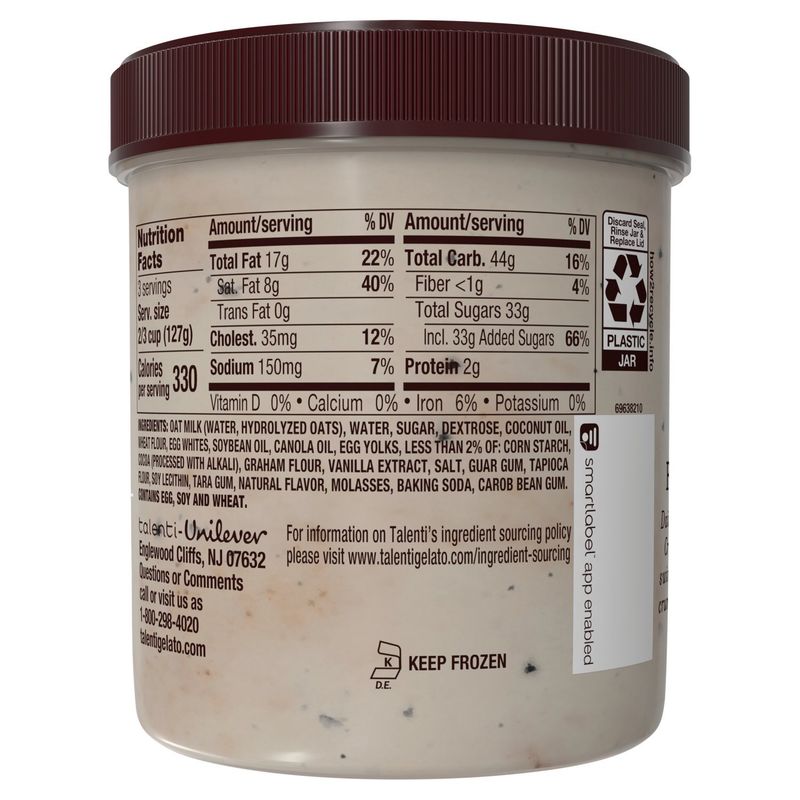 Talenti Double Cookie Crunch Dairy-Free Gelato, 1 pint