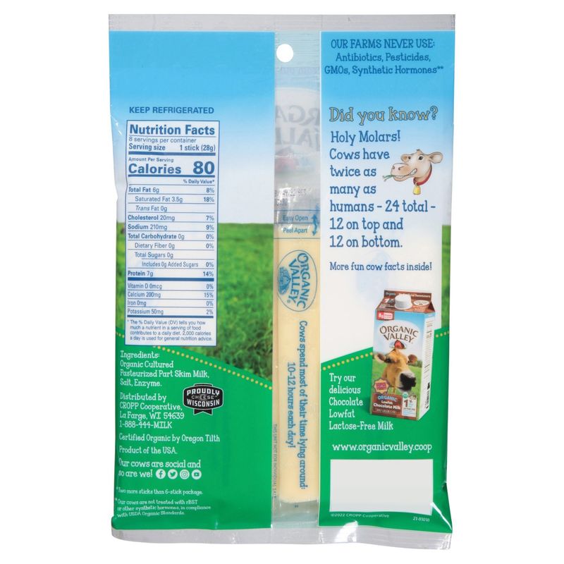 Organic Valley Stringles Organic String Cheese, 8 count, 8 oz