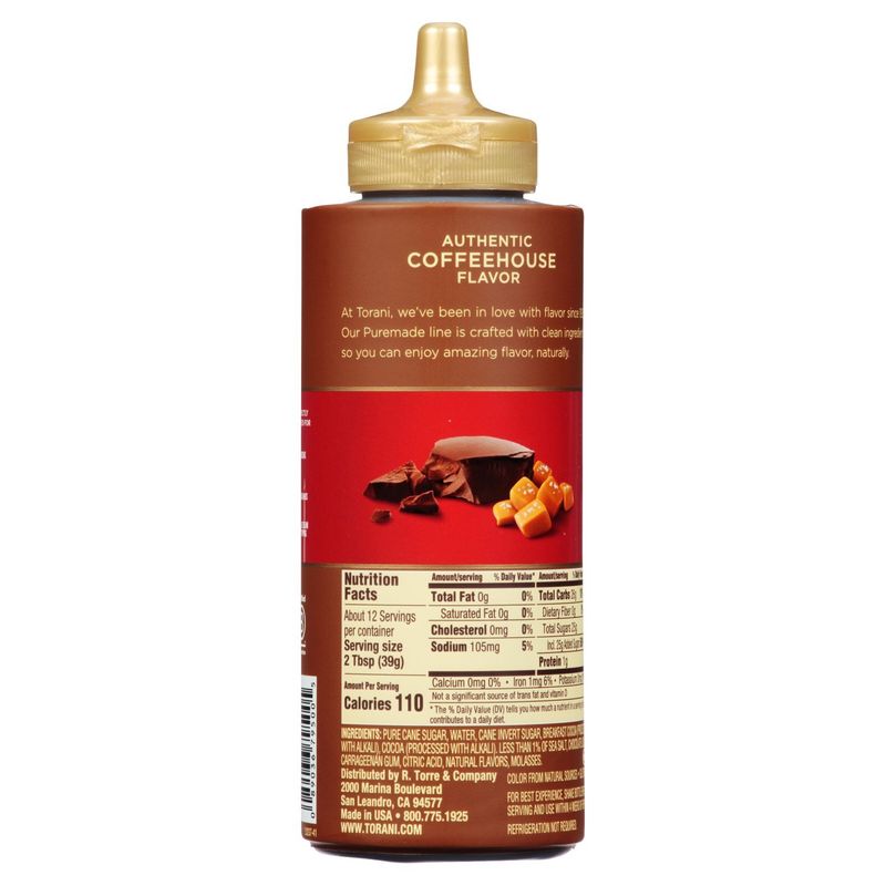 Torani Sea Salt Chocolate Caramel Flavored Puremade Sauce, 16.5 oz