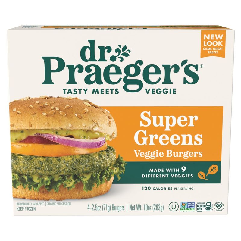 Dr. Praeger's Super Greens Veggie Burgers, 2.5 oz, 4 count