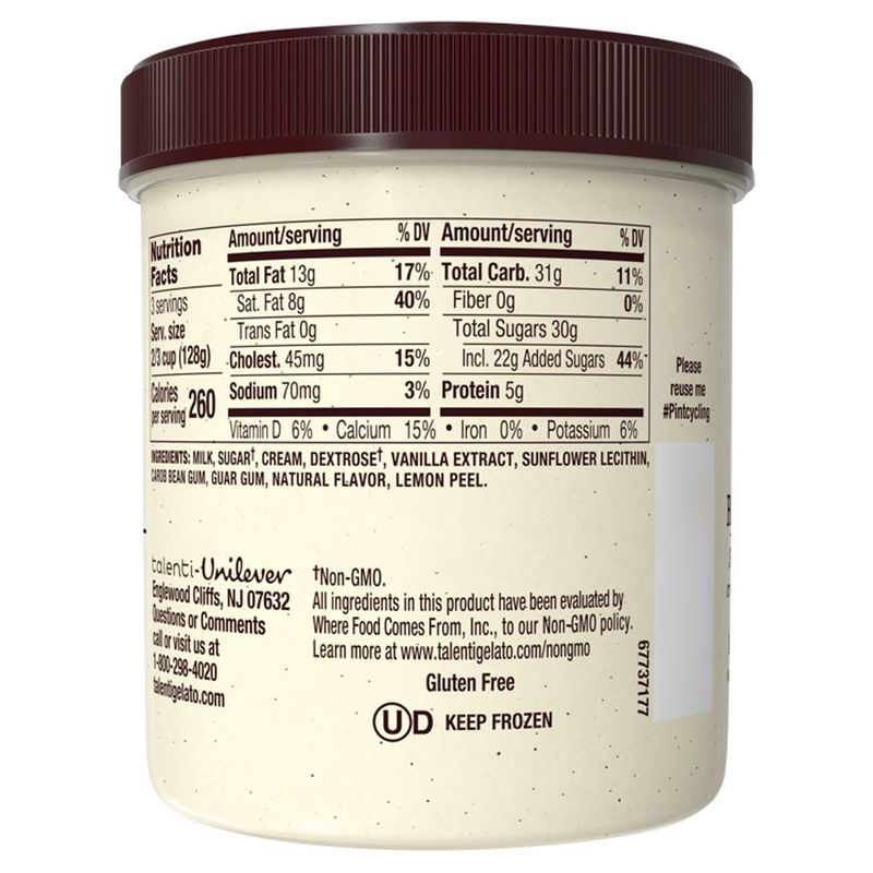 Talenti Madagascan Vanilla Bean Gelato, one pint
