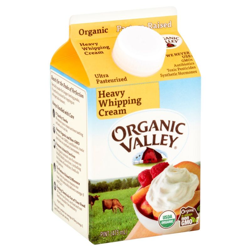 Organic Valley Ultra Pasteurized Heavy Whipping Cream, Pint