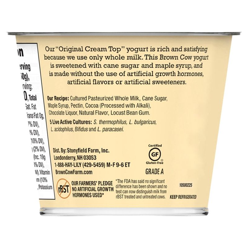 Brown Cow Cream Top Chocolate On Bottom Whole Milk Yogurt, 5.3 oz.