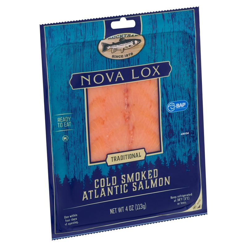 Ducktrap Nova Lox Traditional Cold Smoked Atlantic Salmon, 4 oz