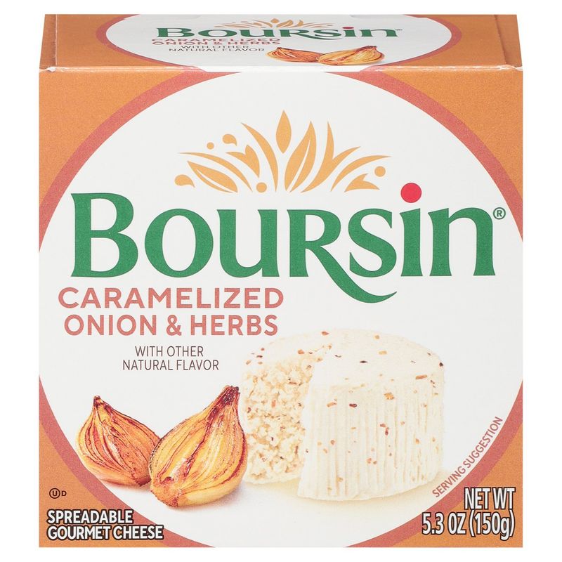 Boursin Caramelized Onion &amp; Herbs Spreadable Gourmet Cheese, 5.3 oz