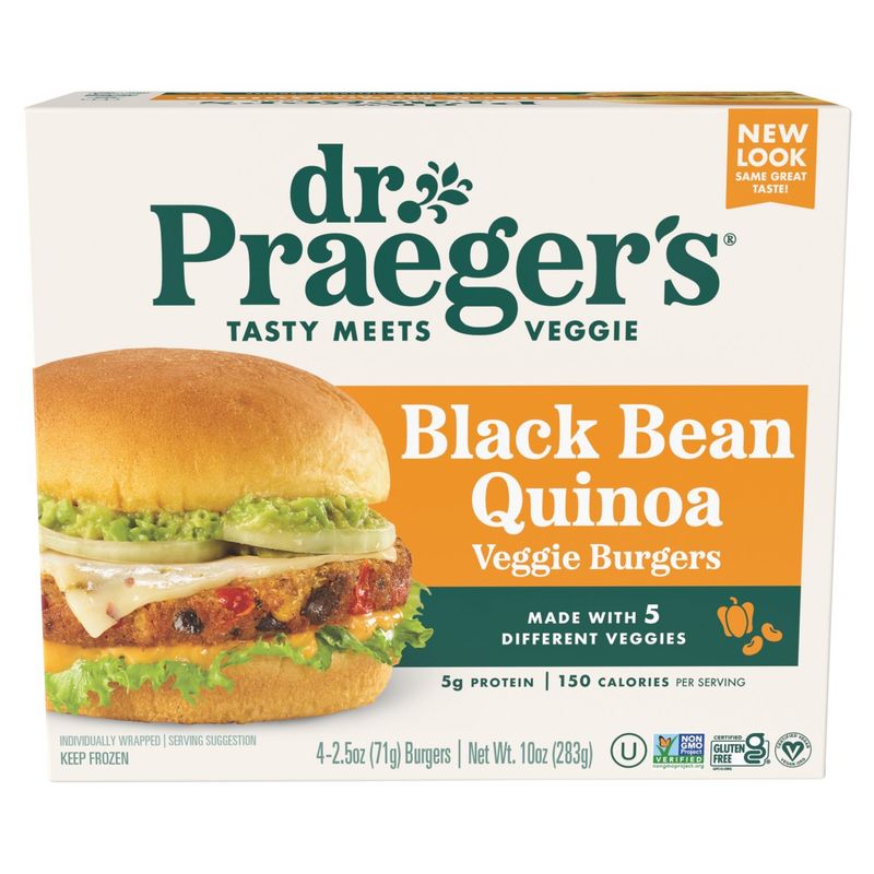 Dr. Praeger's Black Bean Quinoa Veggie Burgers, 2.5 oz, 4 count
