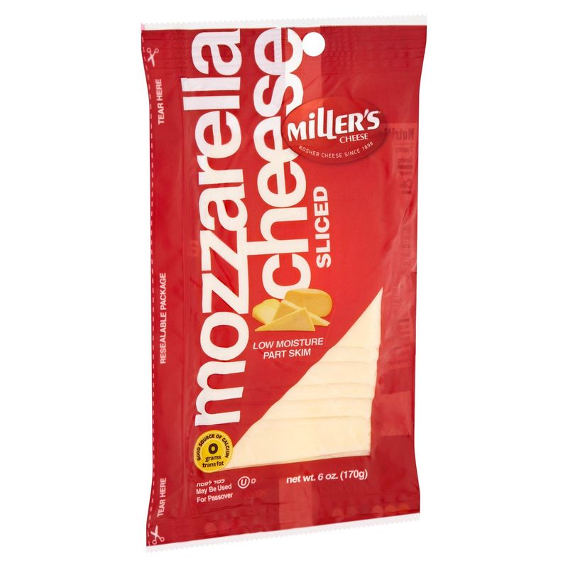 Miller's Sliced Mozzarella Cheese, 6 oz