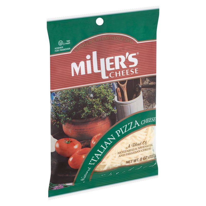 Miller's Cheese Shredded Natural Italian Pizza Cheese, 8 oz