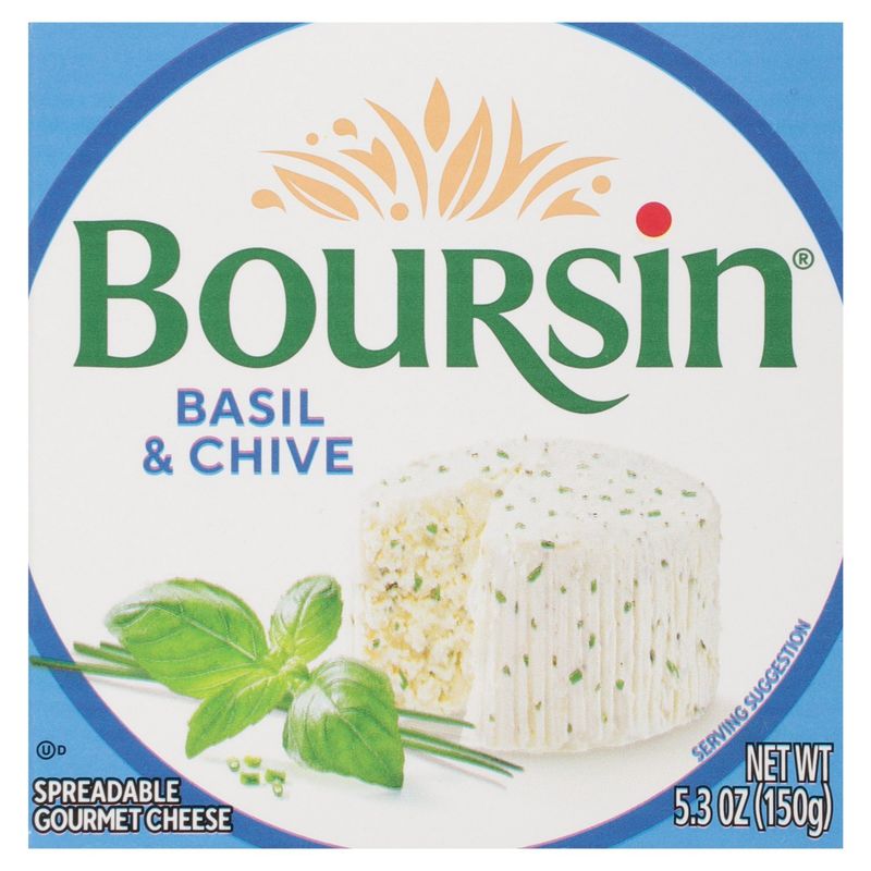 Boursin Basil &amp; Chive Spreadable Gourmet Cheese, 5.3 oz