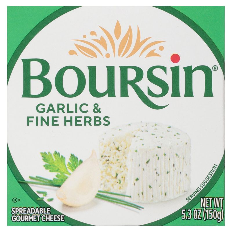 Boursin Garlic &amp; Fine Herbs Spreadable Gourmet Cheese, 5.3 oz