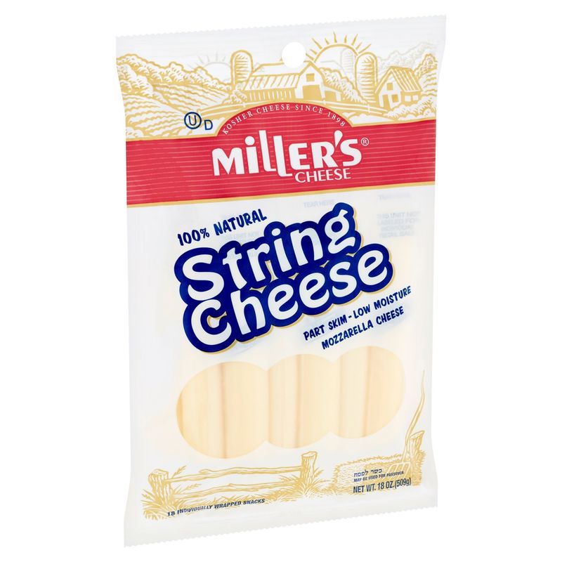 Miller's Mozzarella String Cheese, 18 count, 18 oz
