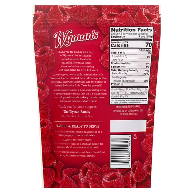 Wyman's Red Raspberries, 12 oz