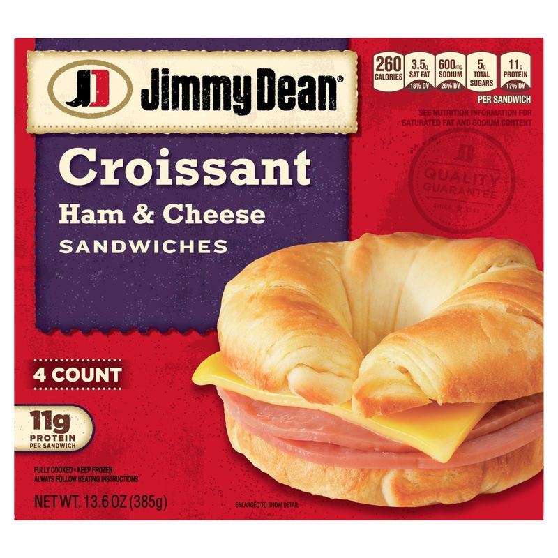 Jimmy Dean Croissant Ham &amp; Cheese Sandwiches, 4 count, 13.6 oz