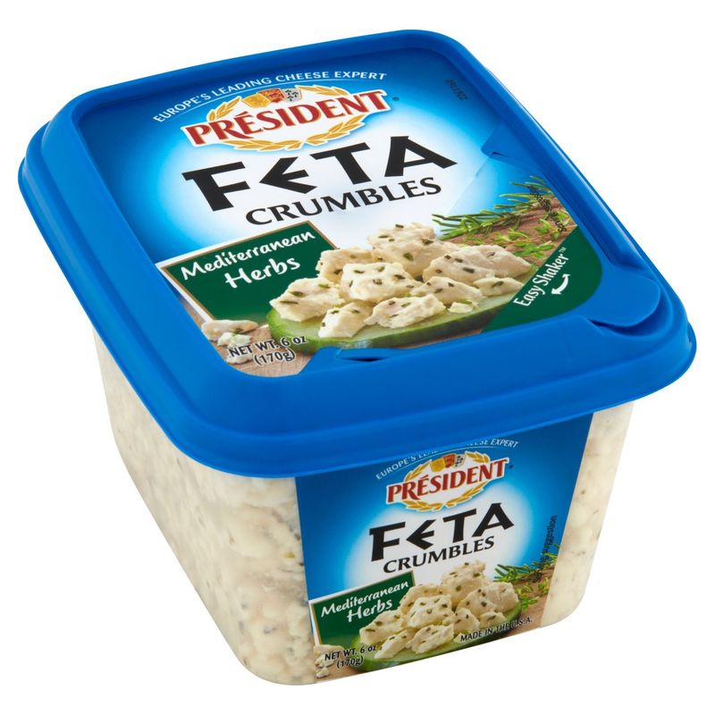 Président Mediterranean Herbs Feta Crumbles, 6 oz
