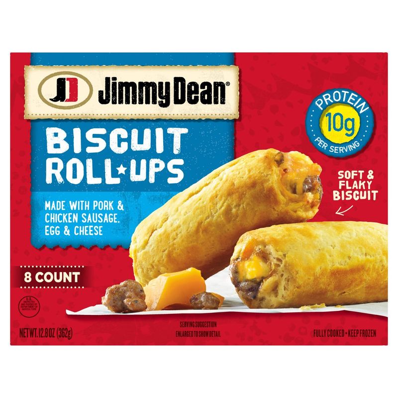 Jimmy Dean Pork &amp; Chicken Sausage, Egg &amp; Cheese Biscuit Roll-Ups, 8 count, 12.8 oz