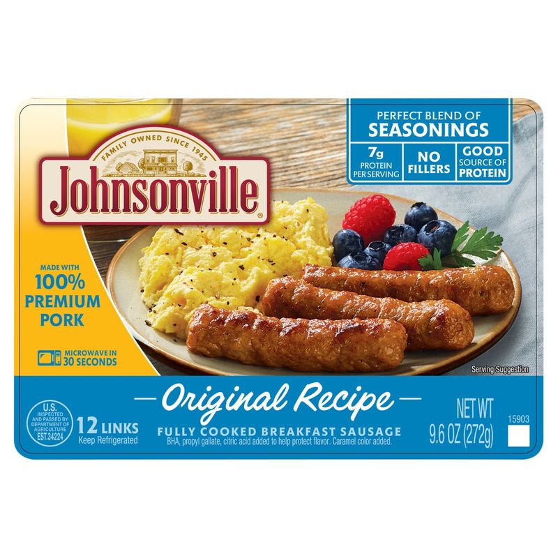 Johnsonville Original Recipe Fully Cooked Breakfast Sausage, 12 count, 9.6 oz