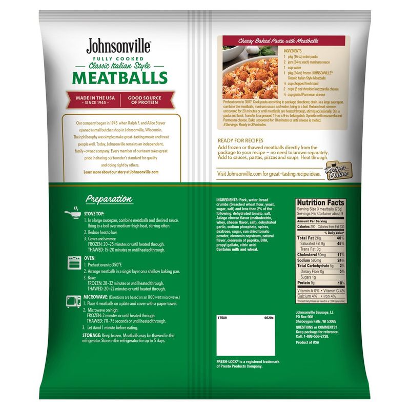 Johnsonville Classic Italian Style Meatballs, 28 count, 24 oz