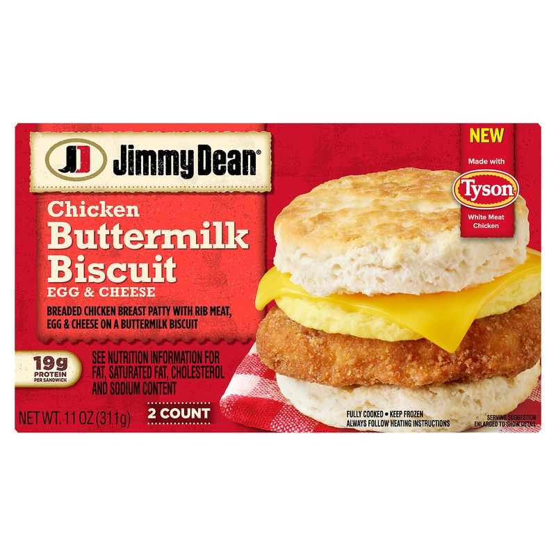 Jimmy Dean Egg &amp; Cheese Chicken Buttermilk Biscuit, 2 count, 11 oz