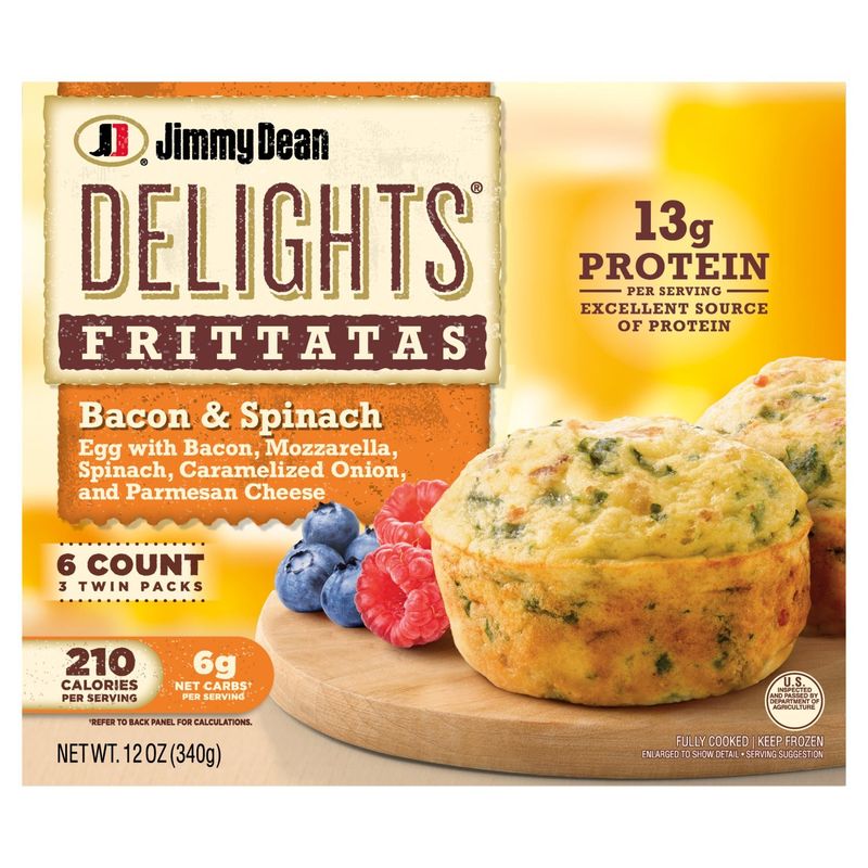 Jimmy Dean Delights Bacon &amp; Spinach Frittatas, 6 count, 12 oz