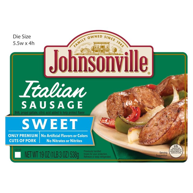 Johnsonville Sweet Italian Sausage, 5 count, 19 oz