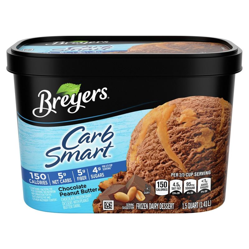 Breyers CarbSmart Chocolate Peanut Butter Frozen Dairy Dessert, 1.5 quart