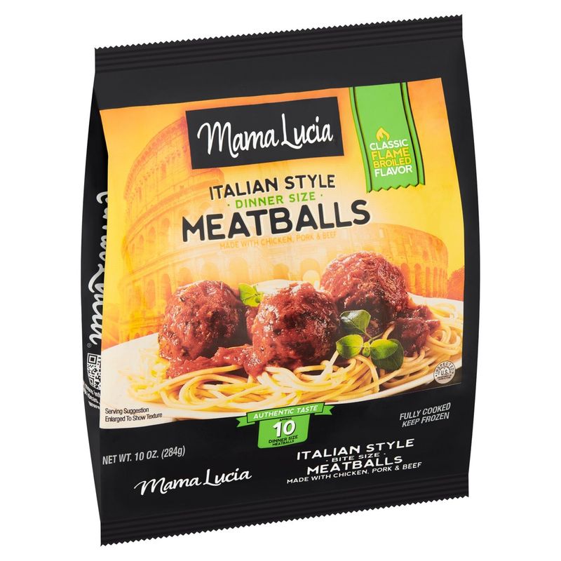 Mama Lucia Italian Style Meatballs Dinner Size, 10 oz