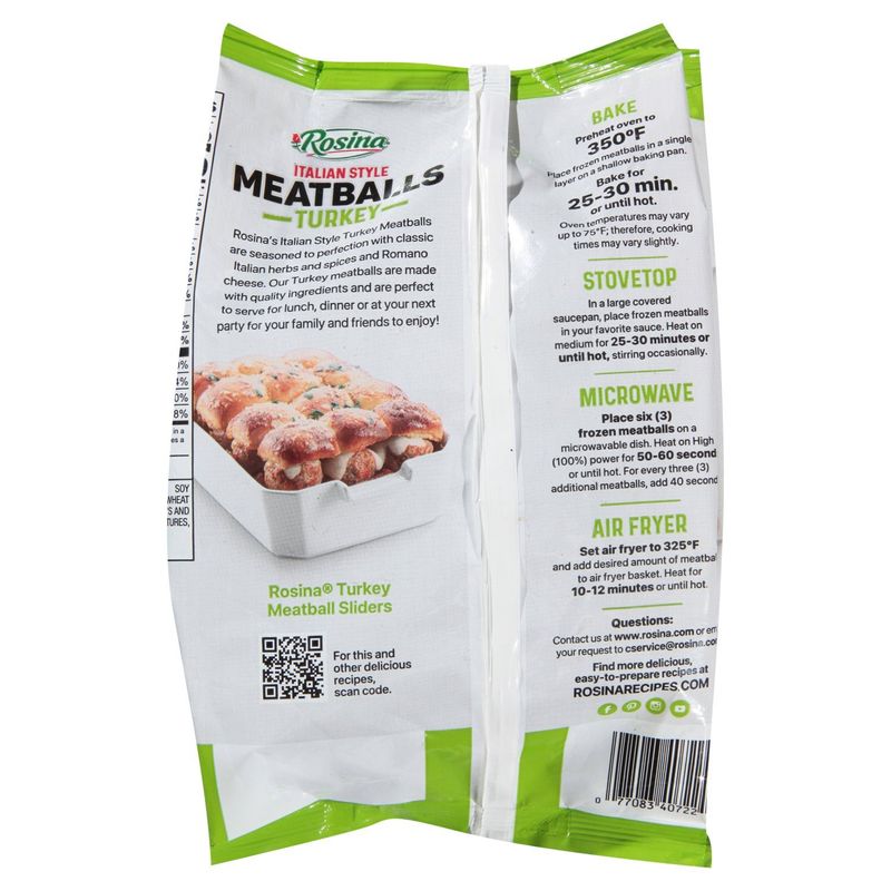 Rosina Italian Style Turkey Meatballs, 22 oz