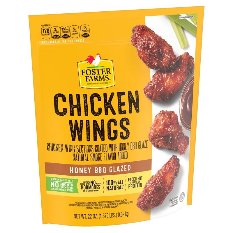 FOSTER FARMS Honey BBQ Glazed Chicken Wings, 22 oz