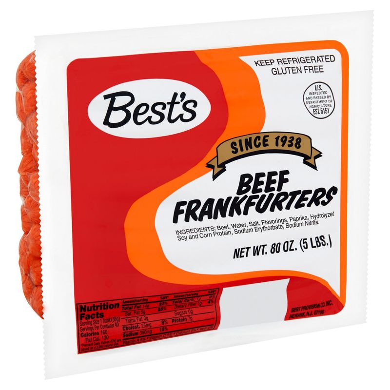 Best's Beef Frankfurters, 80 oz