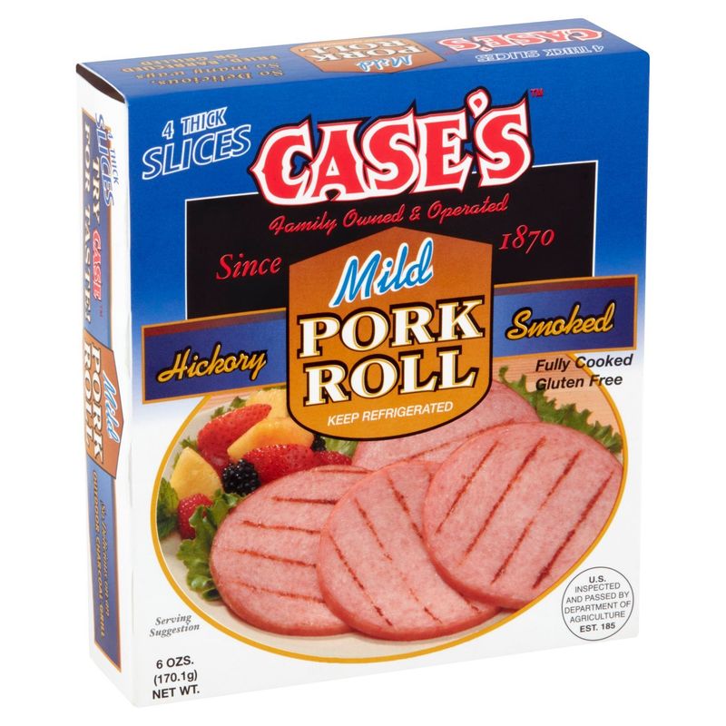 Case's Hickory Smoked Mild Pork Roll, 4 count, 6 ozs