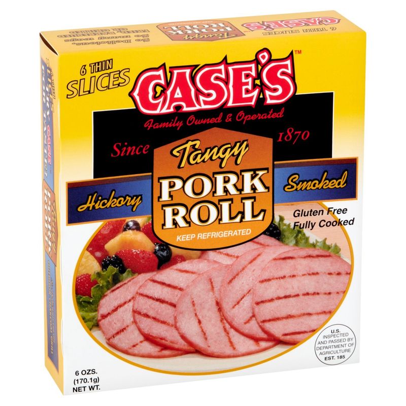 Case's Hickory Smoked Tangy Pork Roll, 6 count, 6 oz