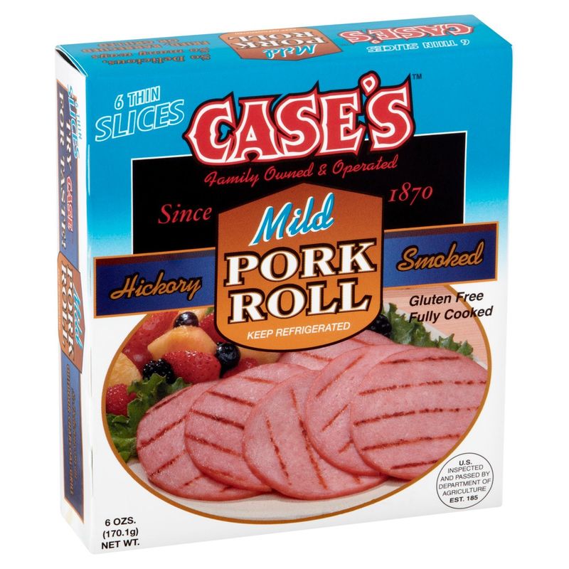 Case's Hickory Smoked Mild Pork Roll, 6 count, 6 oz