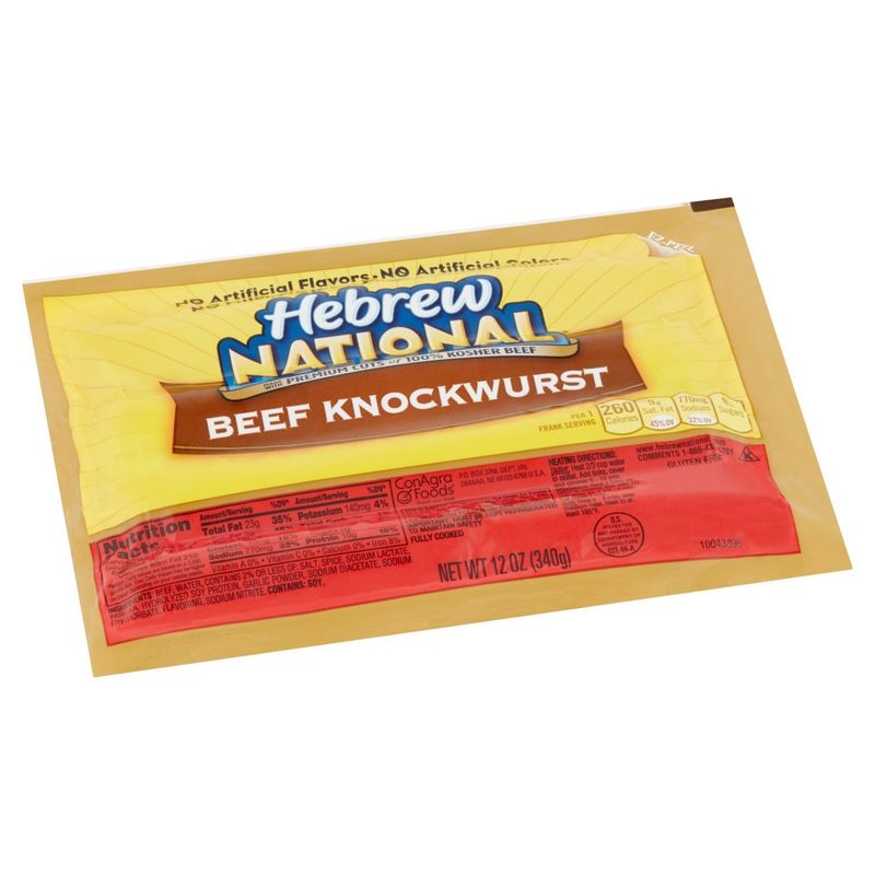 Hebrew National Beef Knockwurst, 12 oz