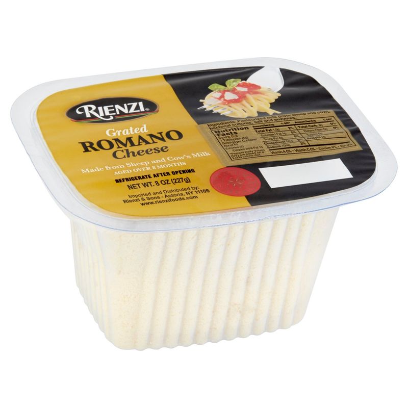 Rienzi Grated Romano Cheese, 8 oz