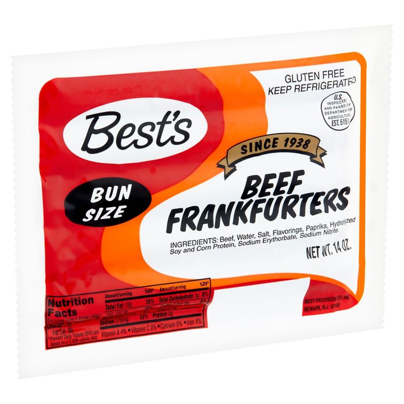 Best's Bun Size Beef Frankfurters, 14 oz