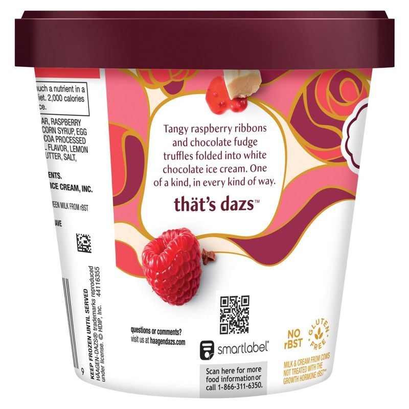 Häagen-Dazs White Chocolate Raspberry Truffle Ice Cream, 14 fl oz