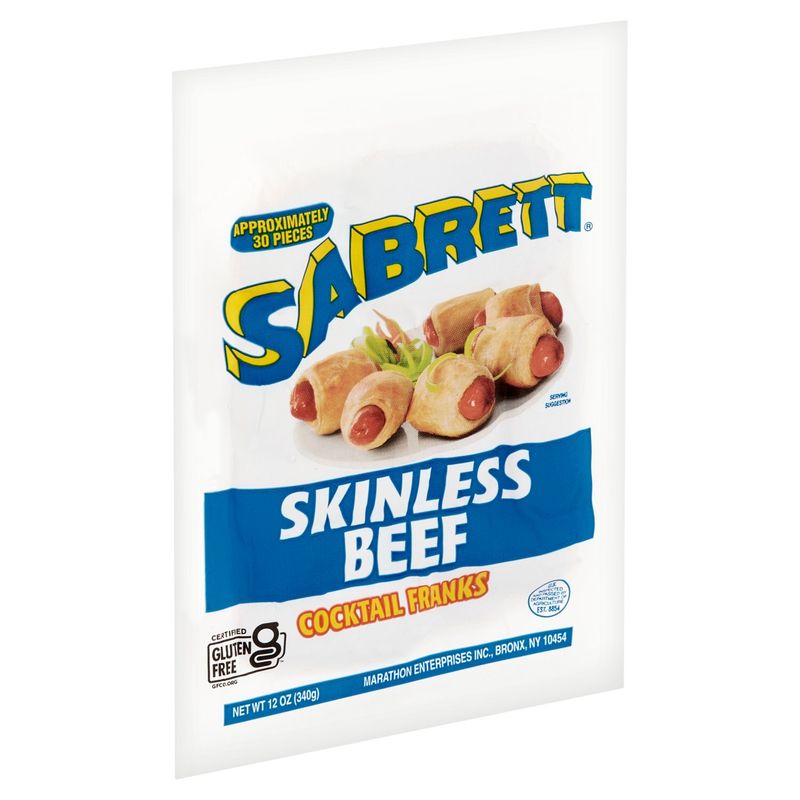 Sabrett Skinless Beef Cocktail Franks, 12 oz