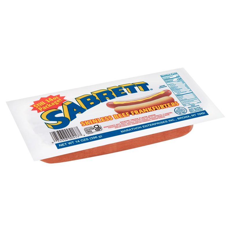 Sabrett Skinless Beef Frankfurters, 14 oz
