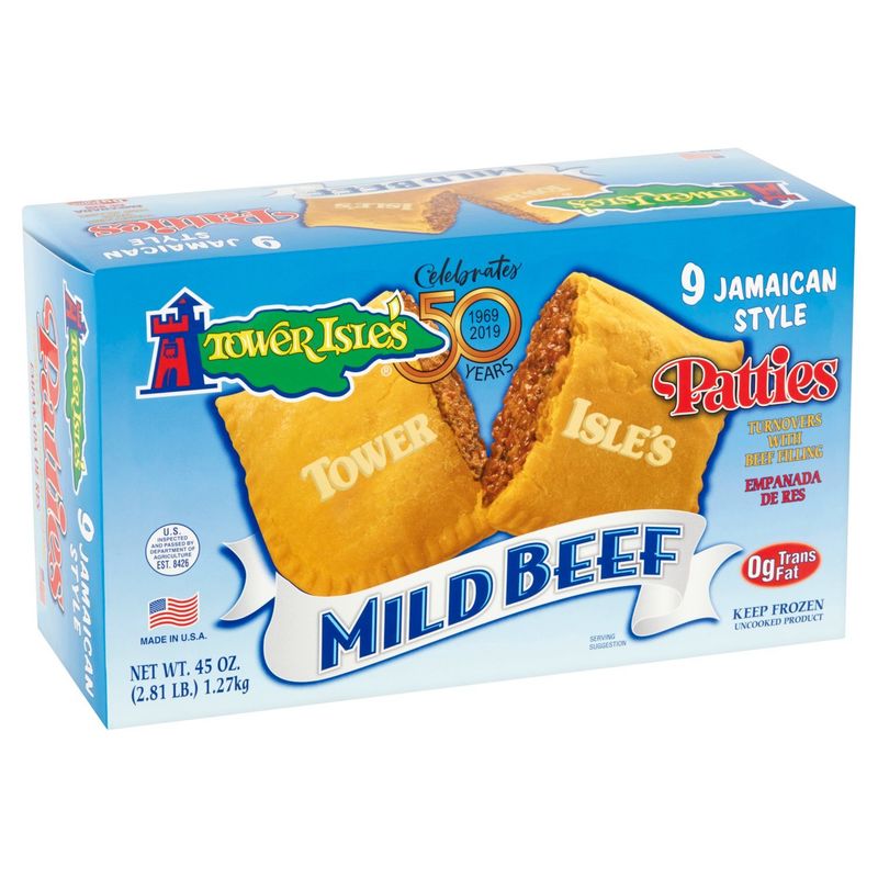 Tower Isle's Jamaican Style Mild Beef Patties, 9 count, 45 oz