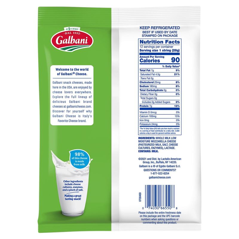 Galbani Lactose Free String Cheese, 12 oz