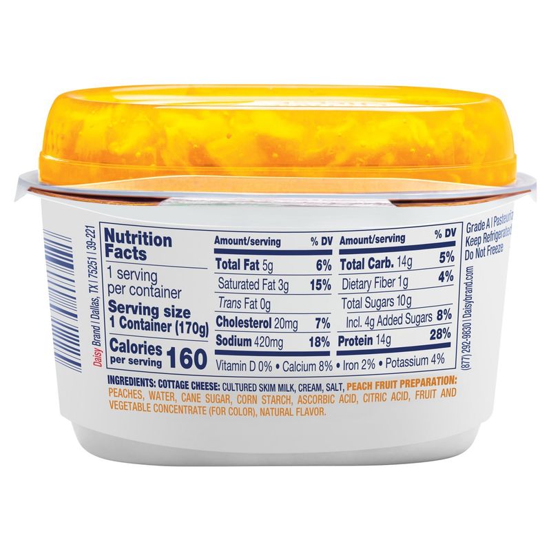 Daisy Cottage Cheese with Peaches, 6 oz