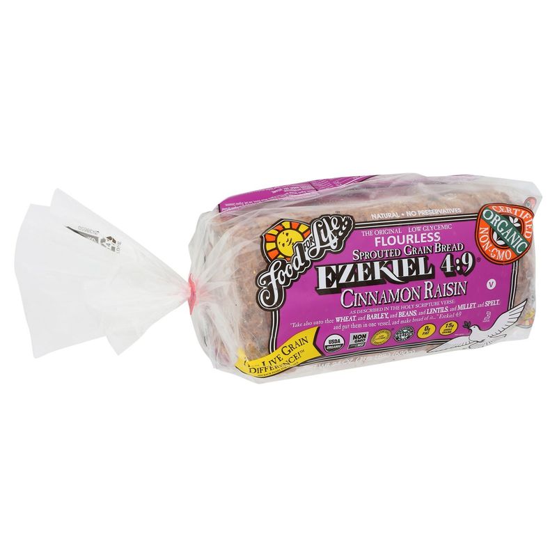 Food For Life Ezekiel 4:9 Cinnamon Raisin Sprouted Grain Bread, 24 oz
