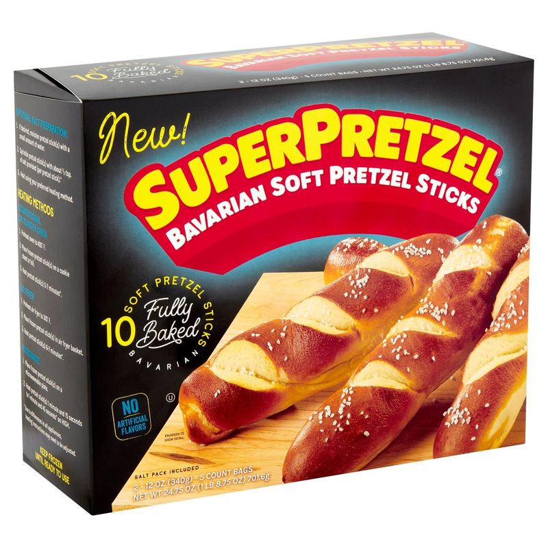 SuperPretzel Bavarian Soft Pretzel Sticks, 12 oz, 10 count