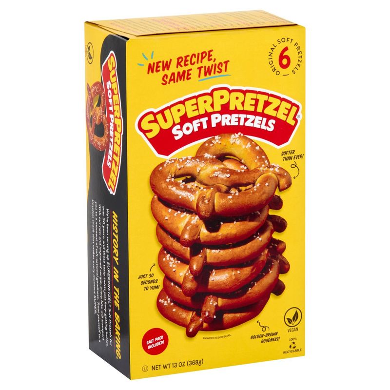 SuperPretzel Original Soft Pretzels, 6 count, 13 oz
