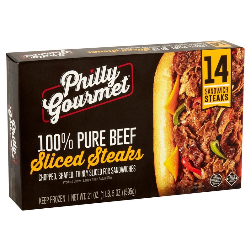 Philly Gourmet 100% Pure Beef Sliced Steaks, 21 oz